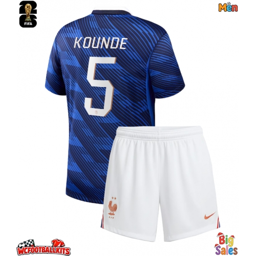 France Jules Kounde #5 Replica Home Stadium Shirt World Cup 2026 Short Sleeve